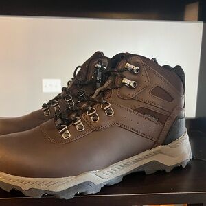 Khombu Men's Brown Waterproof Lace-Up Hiking Boots